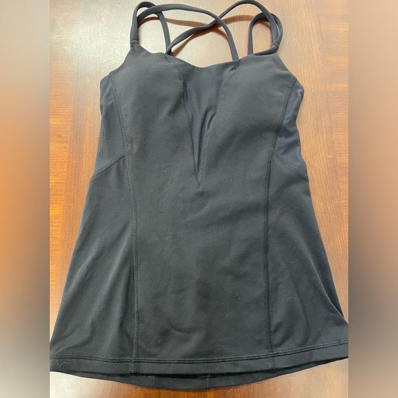 Lululemon Black Mesh Inset Tank Top Size 4 - Picture 3 of 6